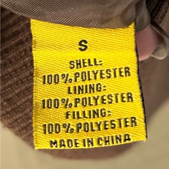 Daisy Quilted Puffer Coat Brown Zip Front Long Jacket- size small - Picture 7 of 8